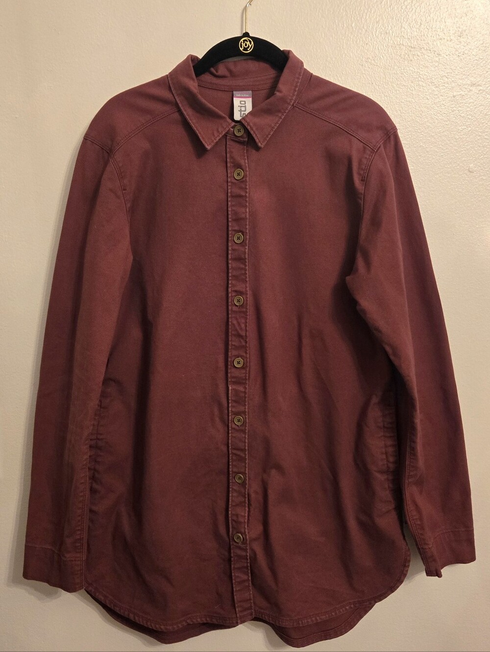 Stio Womens Canvas Shirt Jacket Shacket Soft Burgundy Medium